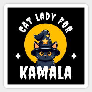 Cat Lady for Kamala Harris 2024 Halloween Magnet